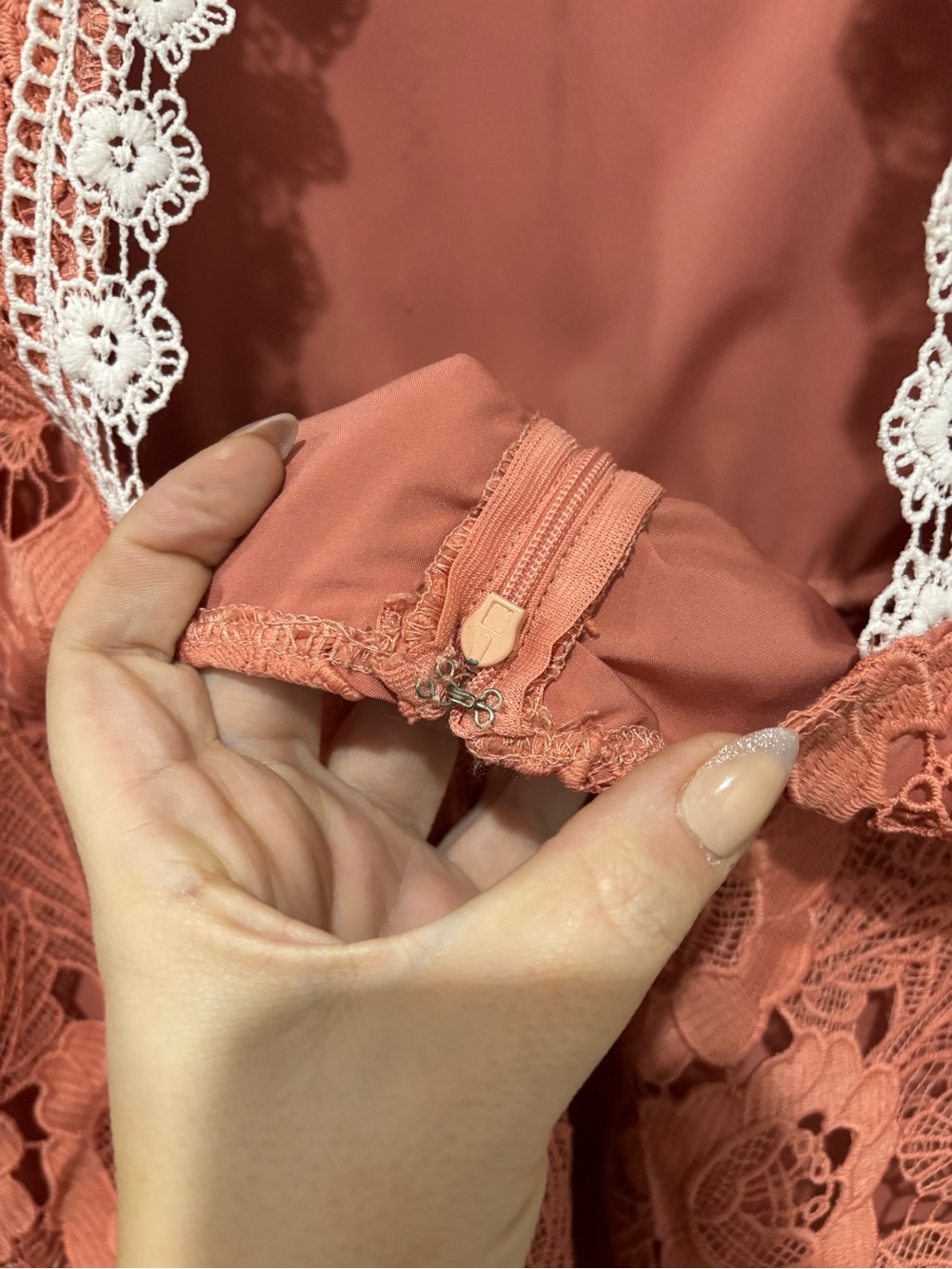 Alexia Admor Coral Pink Lace Mini Dress - Picture 10 of 11